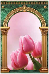 Poszterek 80x120 Rózsaszín tulipánok