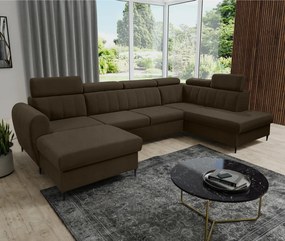 Kinyitható ülőgarnitúra, barna, balos, KORIO U