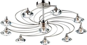 DAR LIGHTING LUT2346 LUTHER Kristály Mennyezeti Lámpa Szatén Króm G9 IP20
