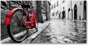 Fotó kép edzett üveg Piros kerékpár 140x70