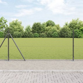 Hegesztett drótháló kerítés 7 lapos oszloppal Szürke 0.8x10 m Acél