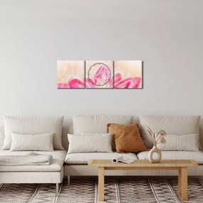 Egy lótuszvirág képe (órával) (90x30 cm)