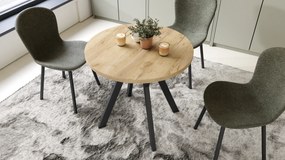 Mazzoni ALMO 80 Arany Tölgy/fekete lábak - KEREK ASZTAL Y ALAKÚ LÁBAKKAL LOFT/INDUSZTRIÁLIS STÍLUSBAN KONYHÁBA NAPPALIBA VAGY ÉTKEZŐBE
