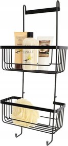 Fürdőszobai polc Fekete zuhanykabinhoz