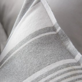 Szürke kétszemélyes flanel ágyneműhuzat 200x200 cm Ticking Stripe – Bianca