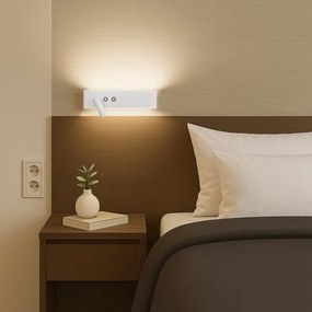 LED fali spotlámpa RESORT, LED/10W/230V + LED/3W, fehér, baloldali