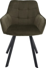 Design fotel, zöld Velvet/fekete, PETIN