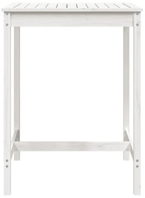 fehér tömör fenyőfa kerti asztal 82,5x82,5x110 cm