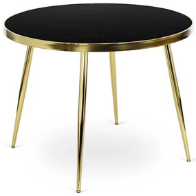 Fekete Márvány/Arany Színű Étkezőasztal. TINGA 100 cm