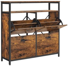 FIRA cipős szekrény barna/fekete