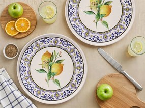 6 részes kerámia szervírozó tányér szett Lemon Garden