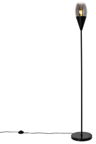 Modern állólámpa fekete füstüveggel - Drop