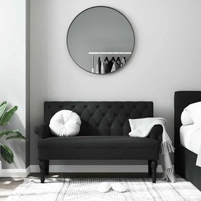 fekete szövetpad háttámlával 120 x 62 x 75,5 cm