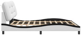 fehér és fekete műbőr ágykeret LED-világítással 180 x 200 cm