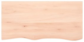 kezeletlen tömör tölgyfa fali polc 100x50x2 cm