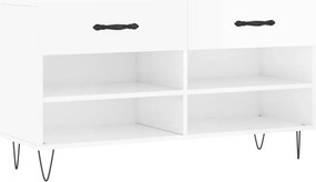 vidaXL magasfényű fehér szerelt fa cipőpolc 102x35x55 cm