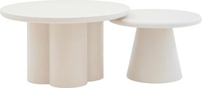 Clav dohányzóasztal 60 cm és Cylindus dohányzóasztal 80 cm - bézs