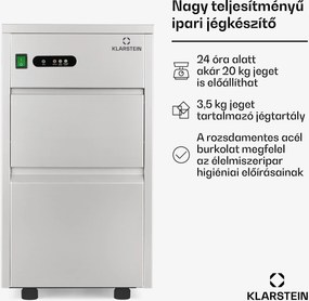 Klarstein Powericer XL, jégkocka készítő, ipari berendezés légkocka gyártáshoz, 145 W