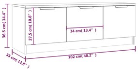 sonoma tölgy színű szerelt fa TV-szekrény 102 x 35 x 36,5 cm
