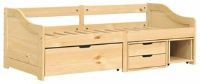 IRUN tömör fenyőfa kanapéágy 3 fiókkal 90 x 200 cm