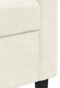 4 részes krémszínű bársony ülőgarnitúra párnákkal