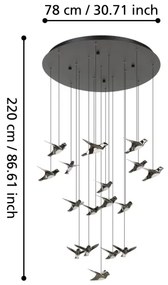 Eglo 390352 - LED Dimmelhető csillár zsinóron PARATEBUENO 17xLED/3W/230V fekete