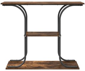 Konzolasztal polcokkal Füstölt tölgy 101 x 35 x 80.5 cm Faanyag