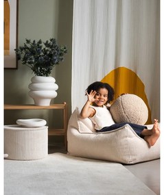 Krémszínű kordbársony gyerek puff – Wigiwama