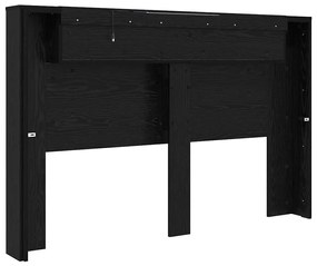 Fejtámla polcokkal Fekete tölgy 160 x 17 x 104,5 cm Faanyag