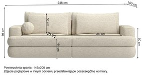 Háromszemélyes kanapé Mello  (bézs szürke + fekete). 1100236