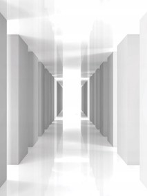 Fotótapéta Folyosó fény Perspektíva Minimalizmus fehér 206x275 +ragasztó