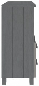 HAMAR sötétszürke tömör fenyőfa tálalószekrény 85 x 35 x 80 cm