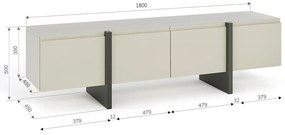 TV asztal/szekrény Quentin (kasmír + grafit). Akció -18%. 1085833