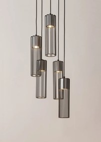SIGMA LIGHTING 33460 FOBIA Többágú Függesztett Lámpa Fekete, Ezüst GU10 IP20
