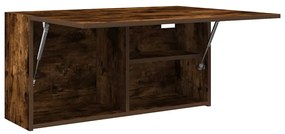 füstös tölgyszínű szerelt fa fali fürdőszobaszekrény 80x25x40cm