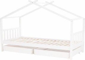 Ágy 2 konténerrál, fehér, ELISIA