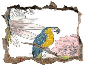 Fali matrica lyuk a falban Papagájok és virágok nd-k-110762847