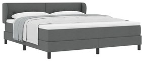 Boxspring Ágy Mattal Sötétszürke 180x200 cm Szövet