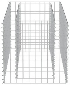 horganyzott acél gabion magaságyás 90 x 50 x 50 cm