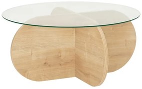 Kávésasztal BUBBLE 35x75 cm barna/átlátszó