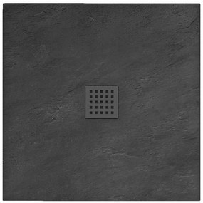 Rea BLACK ROCK- Akril zuhanytálca 90 x 90 x 3,5 cm + szifon, fekete, REA-K4581