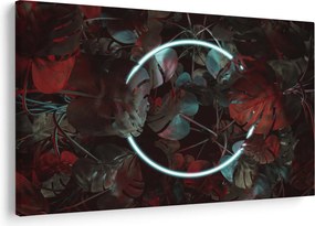 Kép - Neon kör a pálmafák között (90x60 cm)