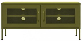 olívazöld acél TV-szekrény 105 x 35 x 50 cm