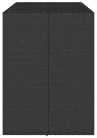 fekete polyrattan üveglapos bárasztal 145 x 80 x 110 cm
