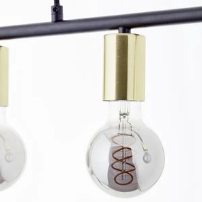 Brilliant - KERRY kábeles csillár 5xE27/40W/230V fekete/sárgaréz