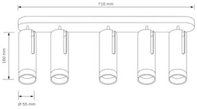 Spotlámpa FADO 5xGU10/10W/230V fekete