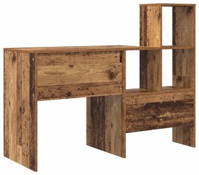 Asztal polcokkal Régi fa 131.5 x 50 x 106.5 cm Faanyag