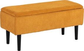 HOMCOM 47L Tárolópad Polyester Kárpitozással Hálószobába és Előszobába, 95x38x45cm, Narancssárga | Aosom