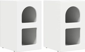 vidaXL Éjjeli asztal 2 pcs Fehér 29,5 x 33,5 x 50 cm Faanyag