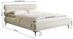 Franciaágy 140 cm Rirri 140 (ágyráccsal) (tárolóhellyel) (bézs szürke + arany). 1099857
